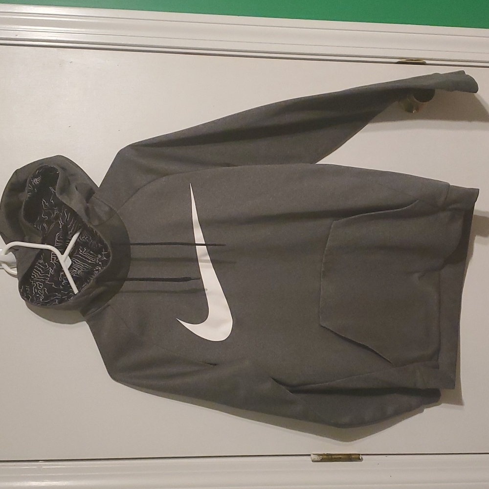 Nike Dry-Fit men's S grey hooded sweatshirt with Kangaroo front pocket